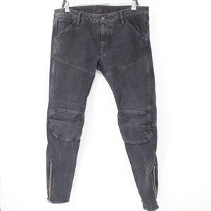 G Star Raw Jeans Men’s 36 faded Black Thys 5620 3D Super Slim Ankle Zip Denim
